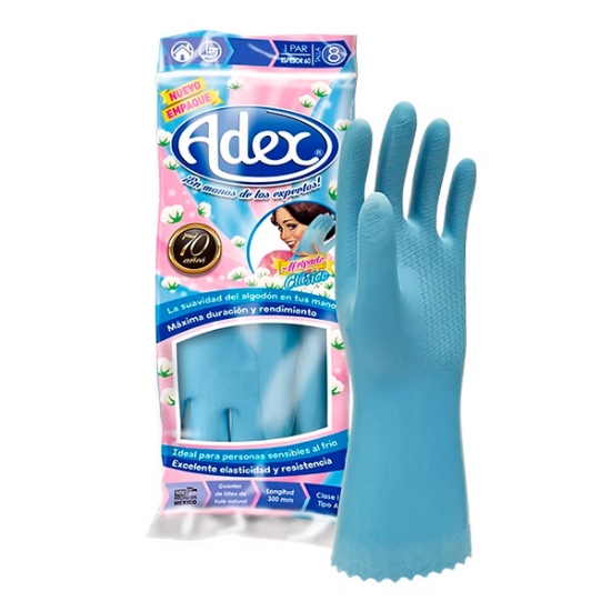 Imagen de GUANTE 9 AFELPADO FORRO ALGODON  AZUL ADEX AF09