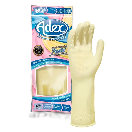 Imagen de GUANTE 7 PASTEL DE LATEX  AMARILLO ADEX PT