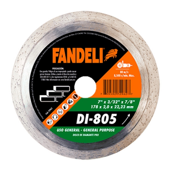 Imagen de DISCO DIAMANTE R. CONTINUO PRO 7" 180X 2.0  X 2 FANDELI 72962