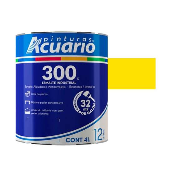 Imagen de ESMALTE 4 L AMARILLO LIMON INDUSTRIAL 300 ACUARIO EA31240