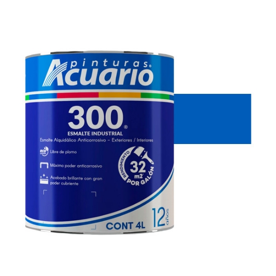 Imagen de ESMALTE 4 L AZUL ACUARIO INDUSTRIAL 300 ACUARIO